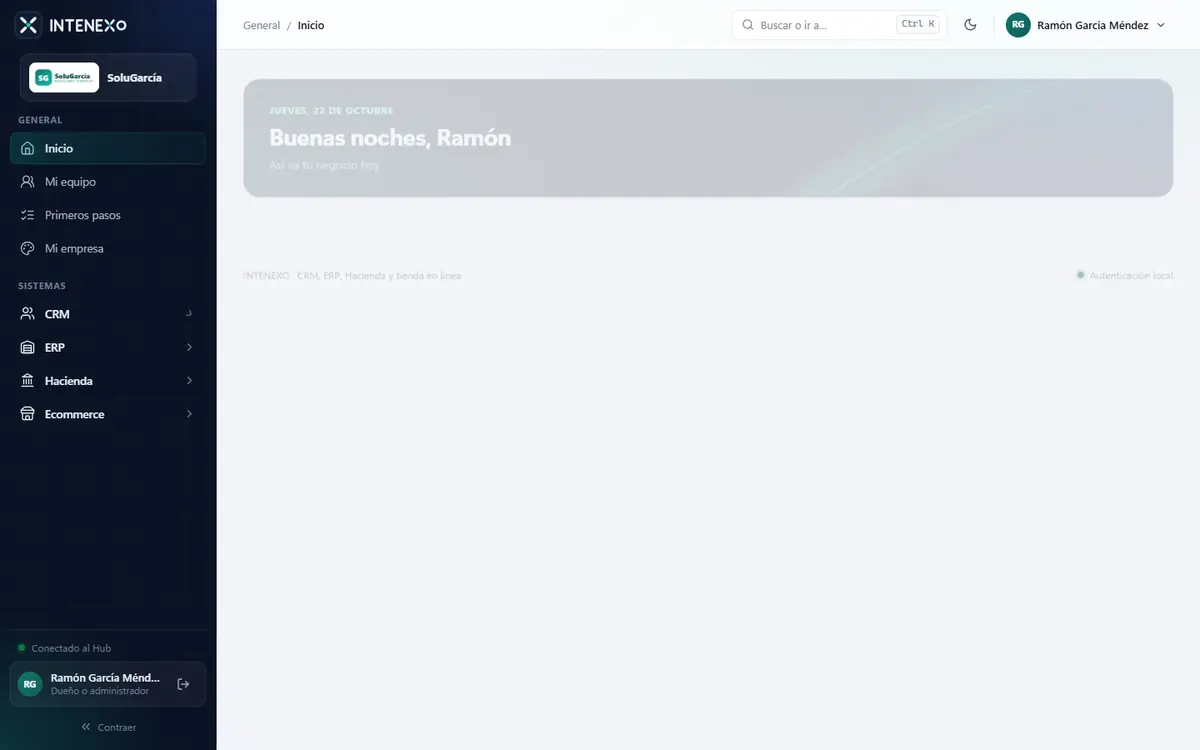 Animación del Inicio de INTENEXO cargando sus indicadores